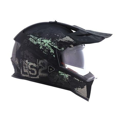 LS2 HELMET - MX436 Pioneer Evo Fearless Matt Black Grey Chrome Helmet