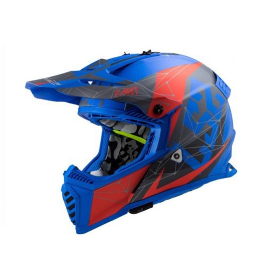 LS2 Helmet MX437 Fast Evo Alpha Blue Red Black Matt