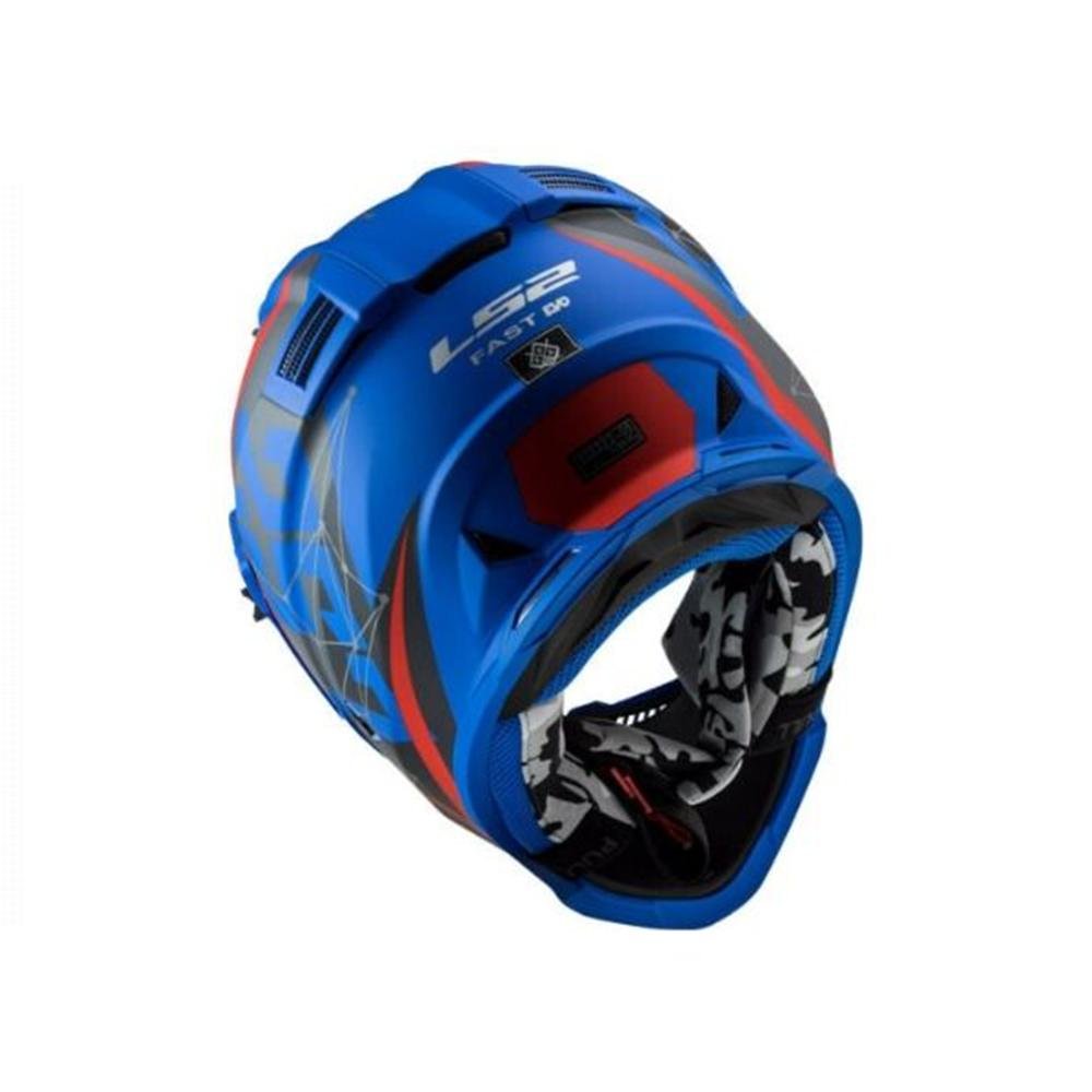 LS2 Helmet MX437 Fast Evo Alpha Blue Red Black Matt