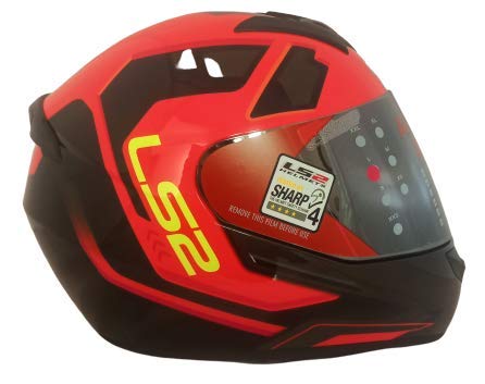 LS2 Helmets - FF352 Rookie - Iron Face - Gloss Black Orange - Single Mercury Visor Full Face Helmet