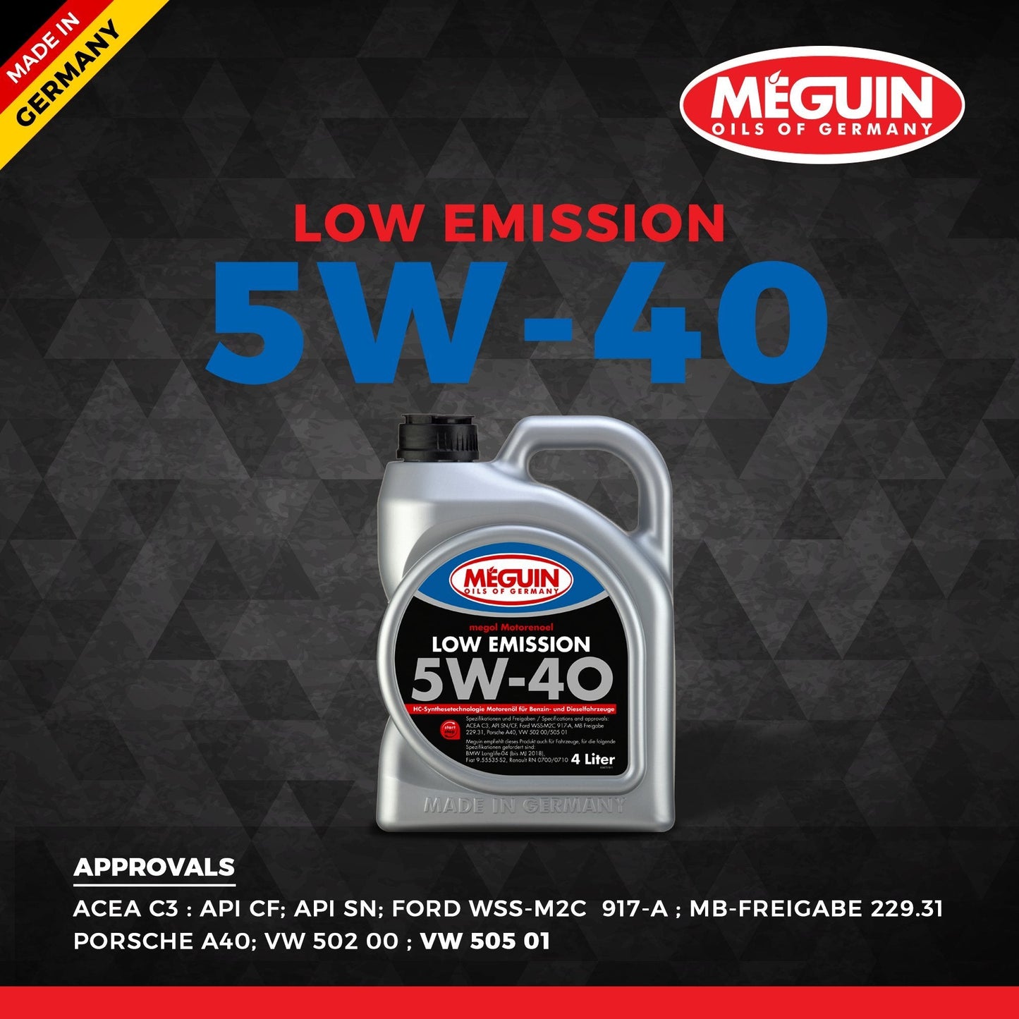 Meguin 5W40 Synthetic Car Engine oil (1L)