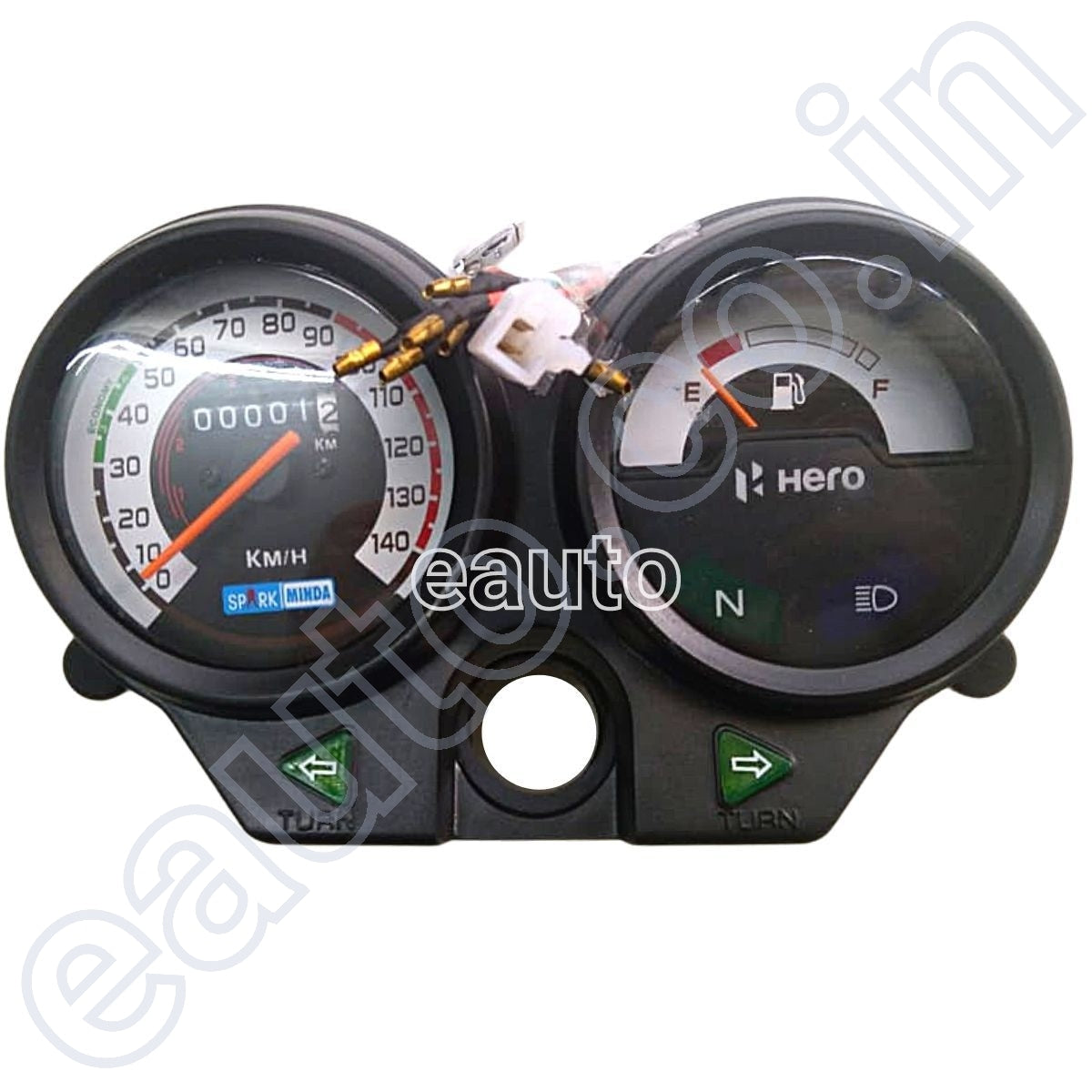 MINDA Analog Speedometer Assembly for Hero Splendor Plus | White Dial