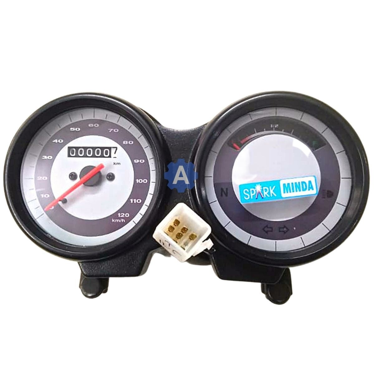 MINDA Analog Speedometer for Bajaj Platina 100 | 8 Pin with White Coupler