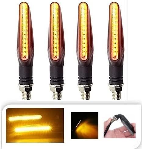 MOTO MODZ Original Waterproof SMD KTM Style Indicators 9 Led High Bright Universal for All Bikes Models Turn Signal Lights Motorcycle (Amber, Pack Of 4)