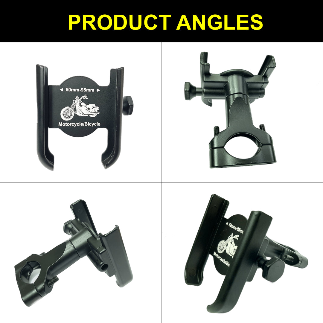 Universal CNC Handle Fitting Motorcycle Mobile Stand Mount Bracket compatible with all Vehicles and Fitable with all Mobile Phones