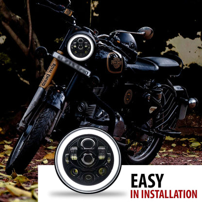 7 Inch Round Led Headlight for Bikes and Cars (9 led Headlight) (DC12-80V, 90W)