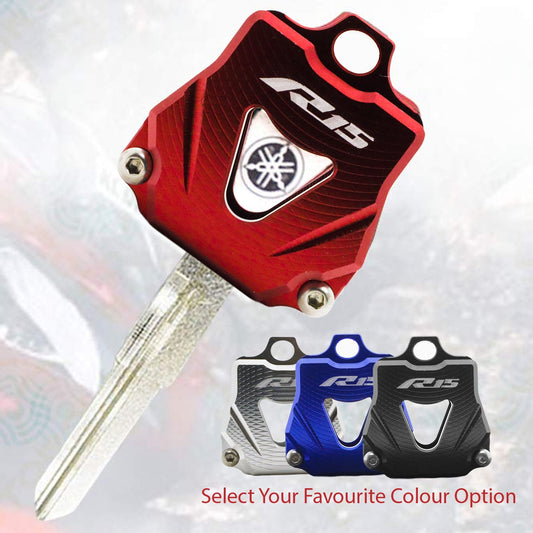 Motorcycle Accessories CNC Aluminum Key Cover Keys Key Rings Holder Fit for Yamaha R15 V4 /R15M (Red Colour Pack of 1)