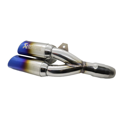 Universal Stainless Steel Slip On(38mm-51mm)Motorcycle Exhaust Muffler Pipe with DB Killer For All Bikes(Rainbow Multi-colour)