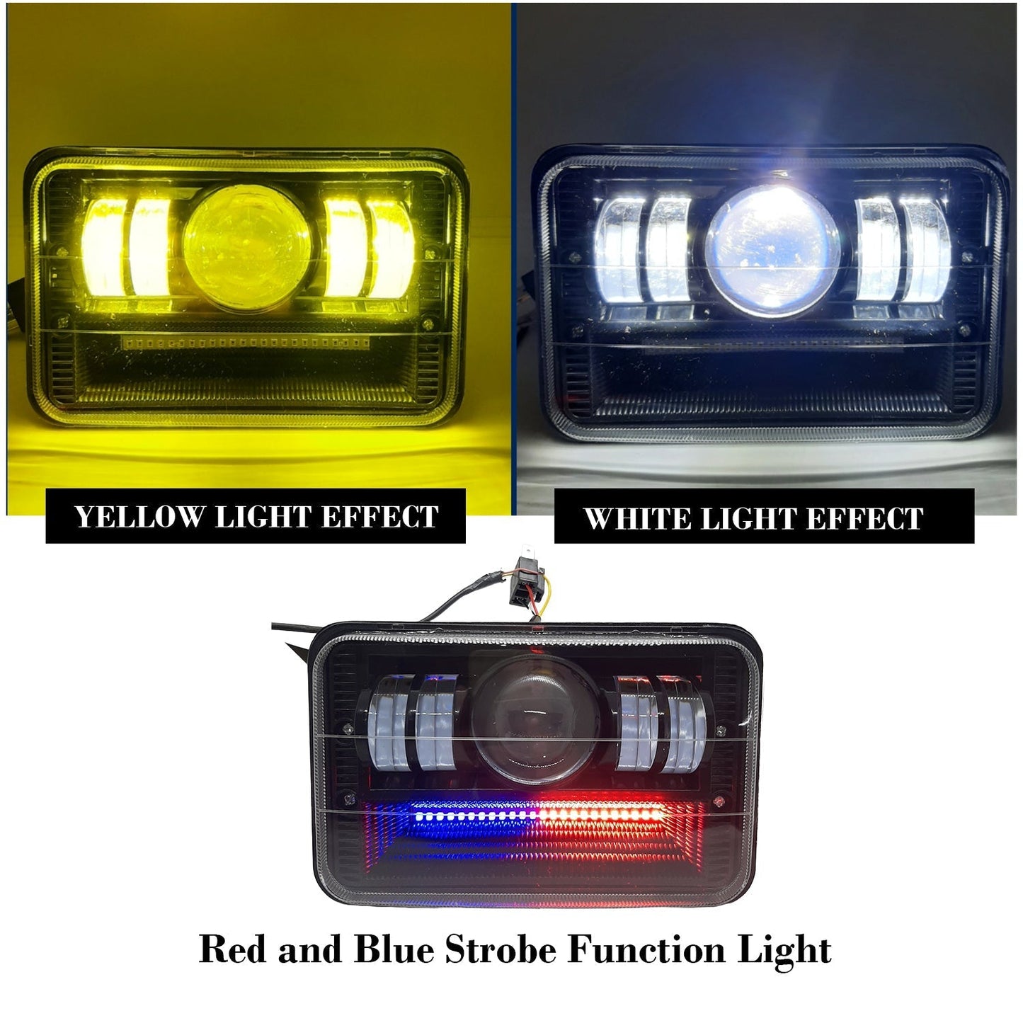 AUTOPOWERZ® Splendor Led Headlight Yellow-White With Red & Blue Strobe Function Light For Hero Splendor Plus, Splendor Pro, Splendor