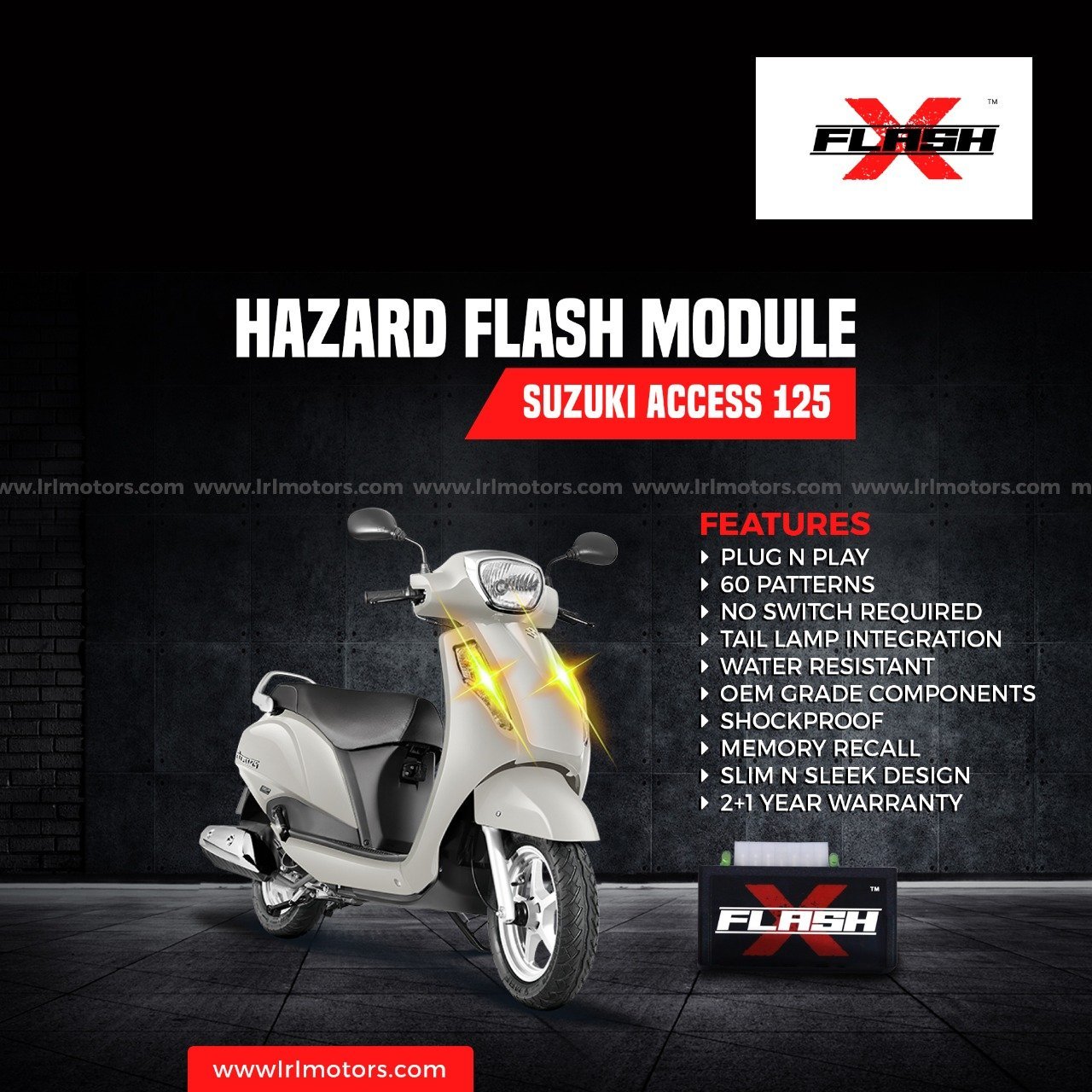 Suzuki Access 125 BS-6  Flash X Hazard Flash Module, Blinker,Flasher