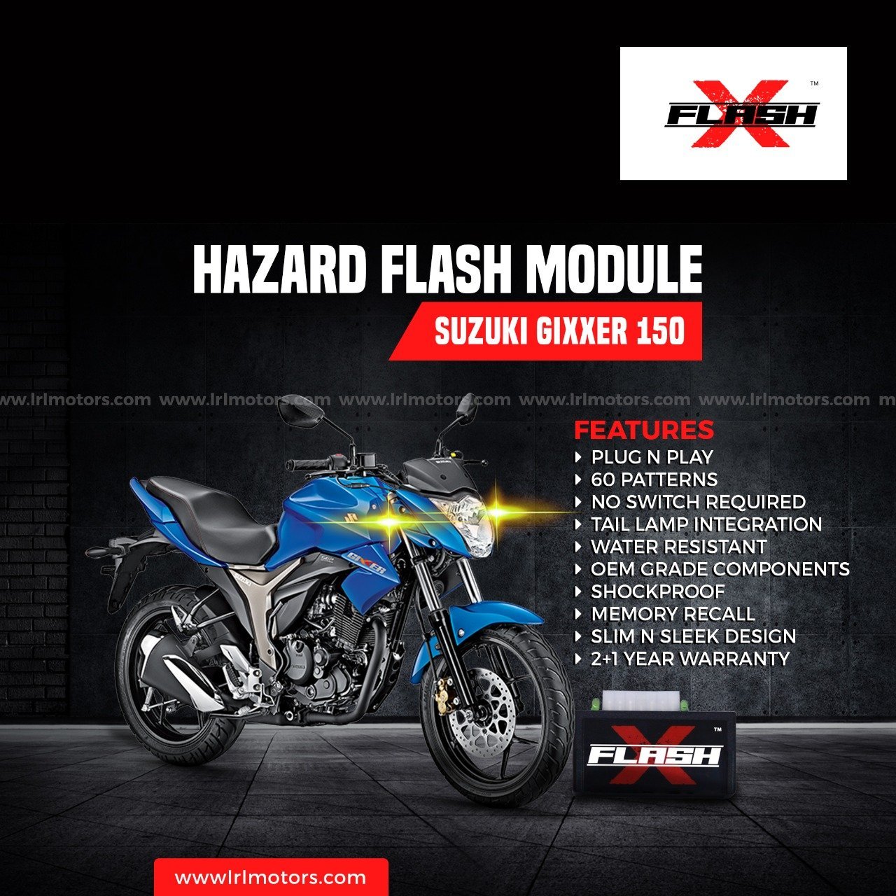 Suzuki Gixxer 150  Flash X Hazard Flash Module, Blinker,Flasher