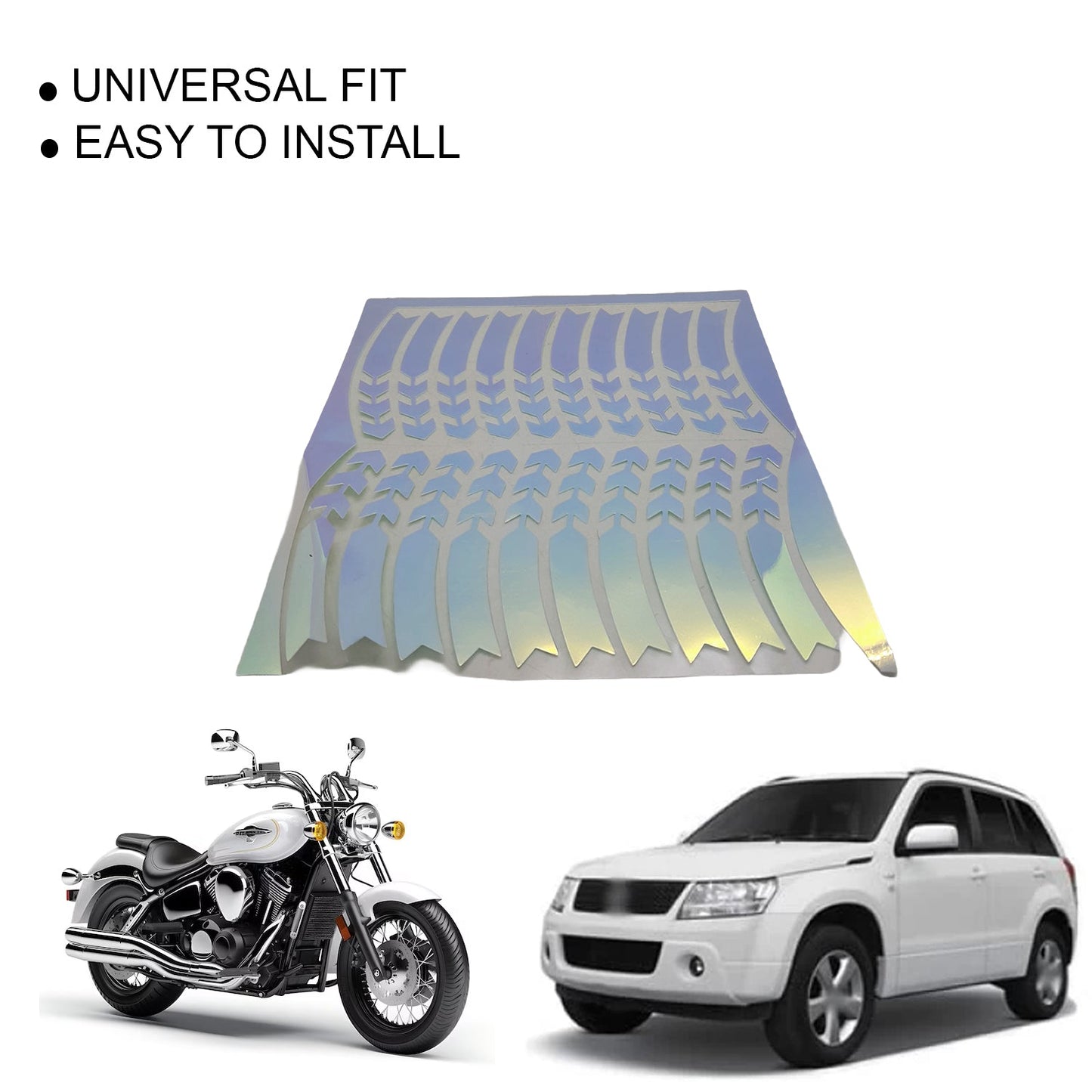 Tyre Reflective Stickers Universal Safety Warning reflector pack of - 20pcs For Bikes and Cars