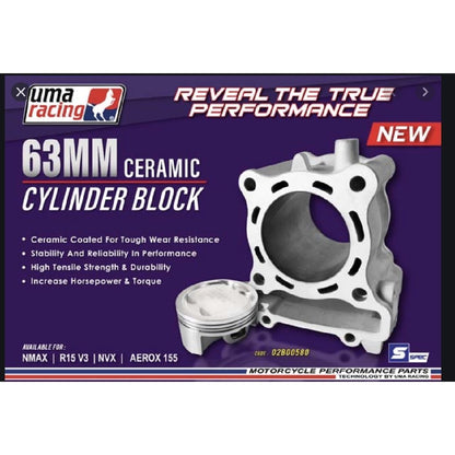 NMAX/Y16ZR – CERAMIC CYLINDER BLOCK KIT 63MM