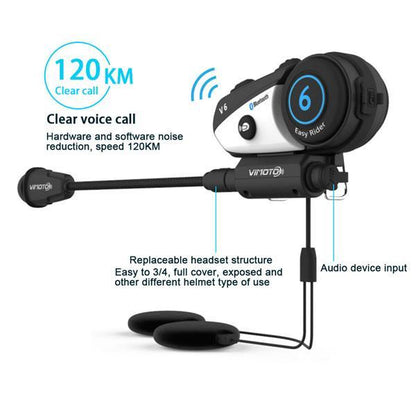 ViMOTO V6 Motorcycle Bluetooth Headset