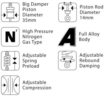 Yamaha Aerox Racing Boy shock absorber DB-4 series