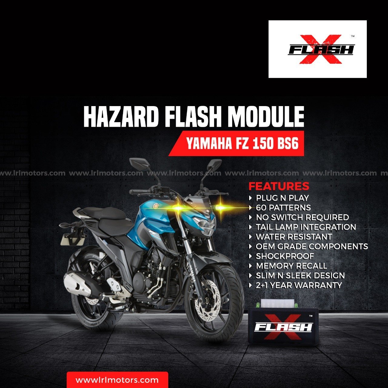 Yamaha FZ 150 BS6  Flash X Hazard Flash Module, Blinker,Flasher (TILL 2020)