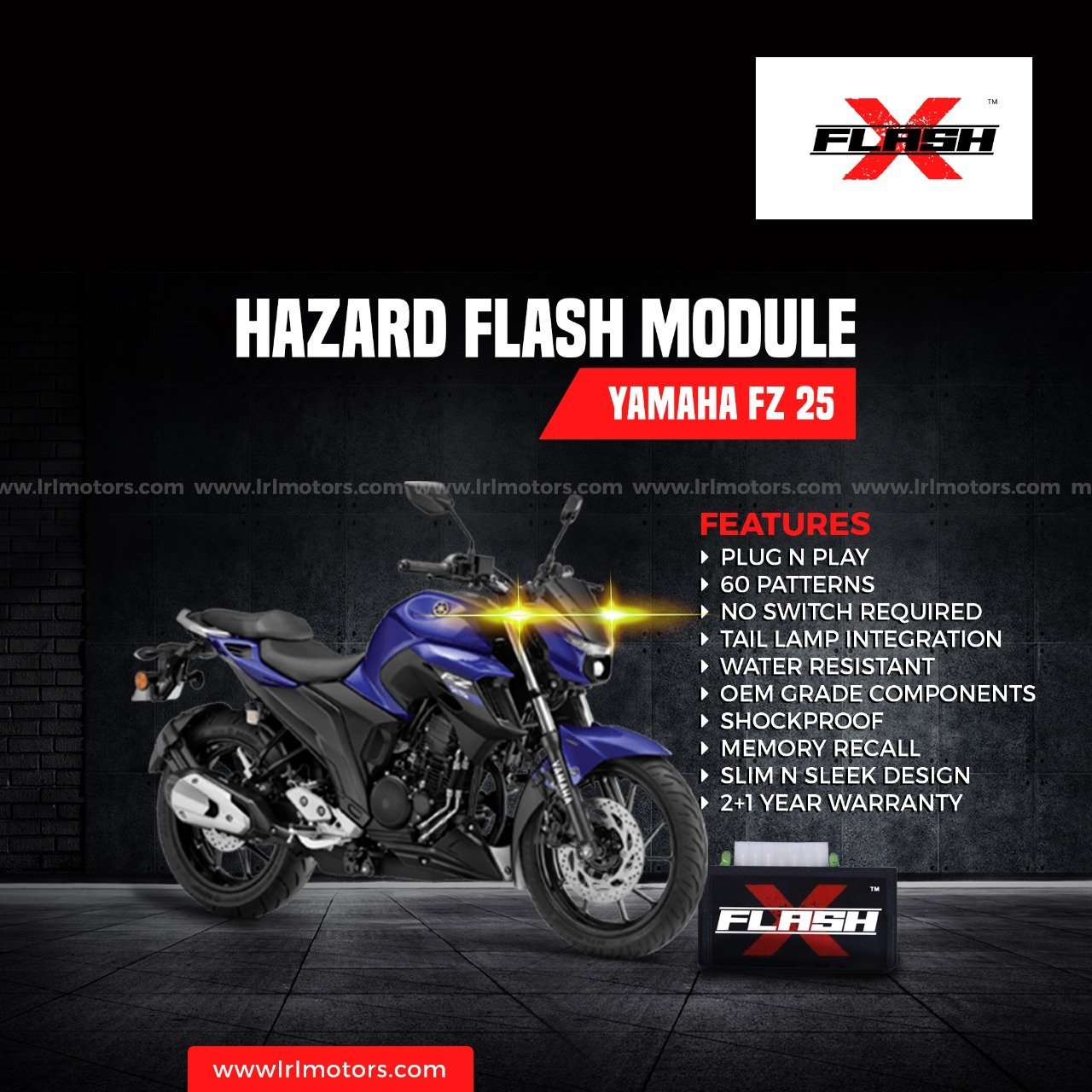 Yamaha FZ 25 BS6 Flash X Hazard Flash Module, Blinker,Flasher