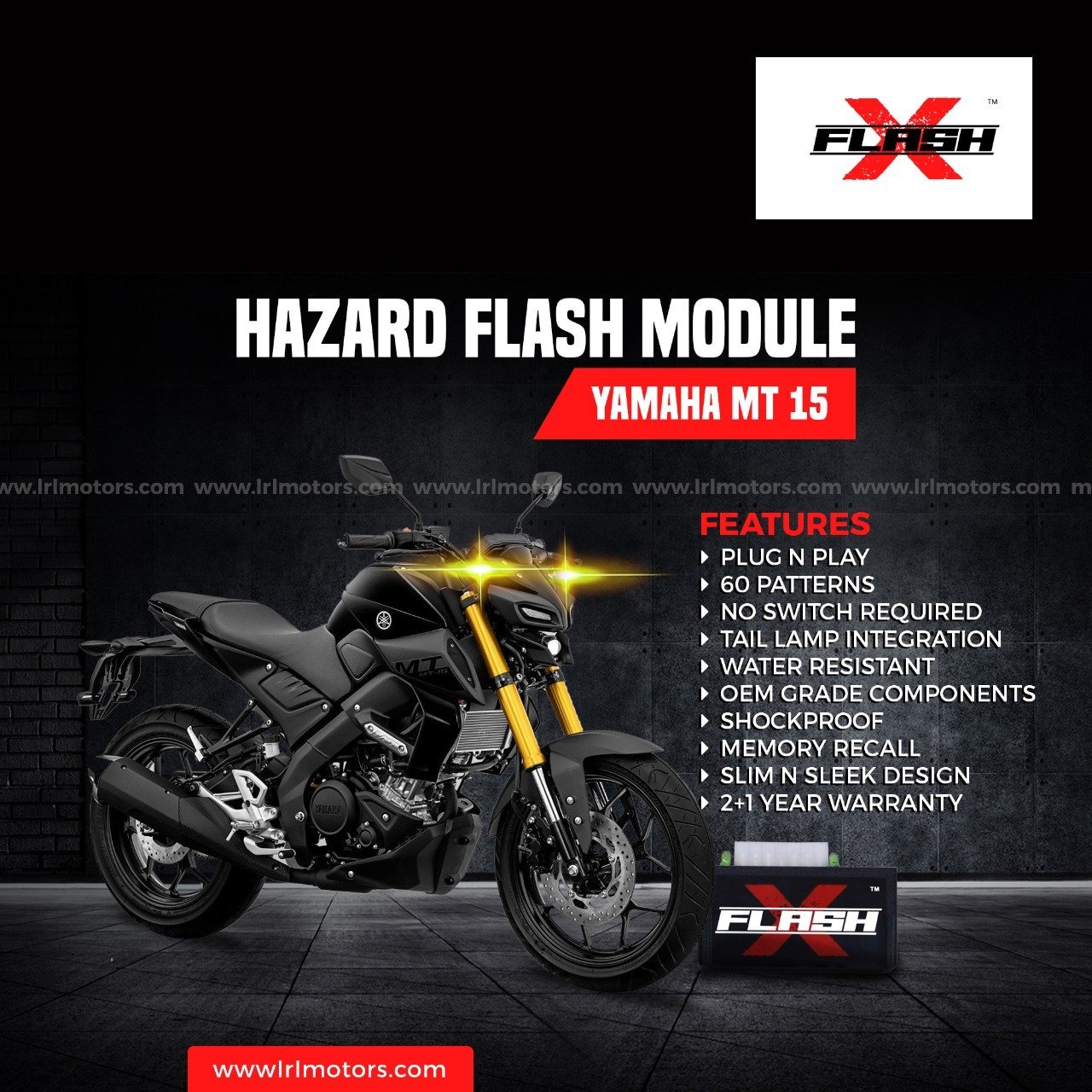 Yamaha MT 15  Flash X Hazard Flash Module, Blinker,Flasher