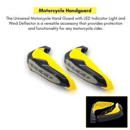 Universal Motorcycle Handguards With Yellow Running LED and Blue COB Light for All Bikes & Scooty (Pack of 2,Yellow)