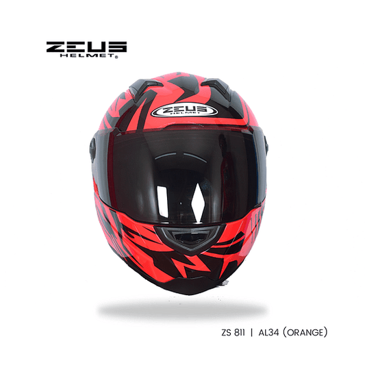 ZEUS ZS-811 AL 34 HELMET NEON ORANGE BLACK