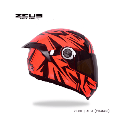 ZEUS ZS-811 AL 34 HELMET NEON ORANGE BLACK