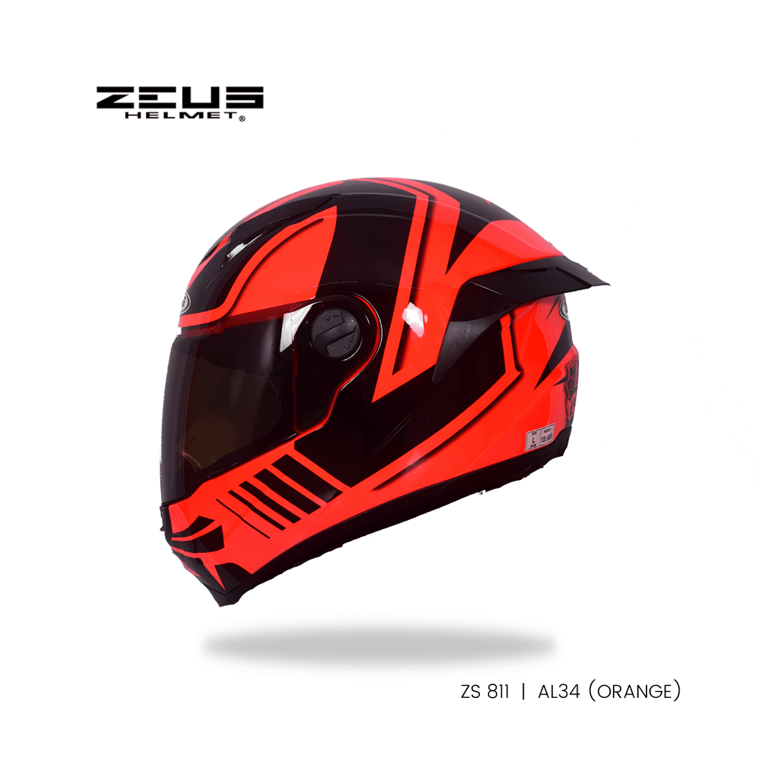 ZEUS ZS-811 AL 34 HELMET NEON ORANGE BLACK