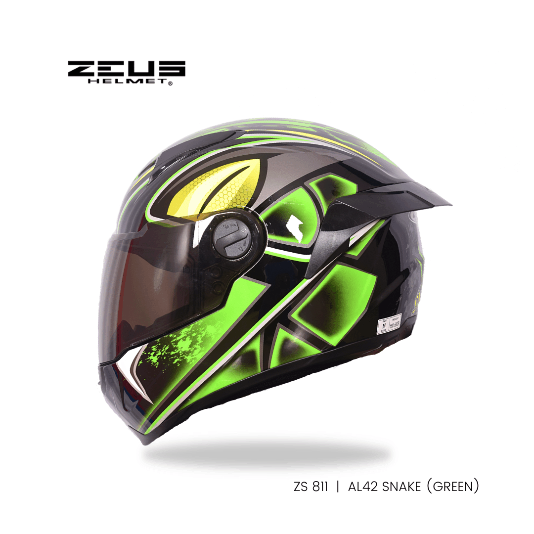 ZEUS ZS-811 AL 42 HELMET – GREEN BLACK