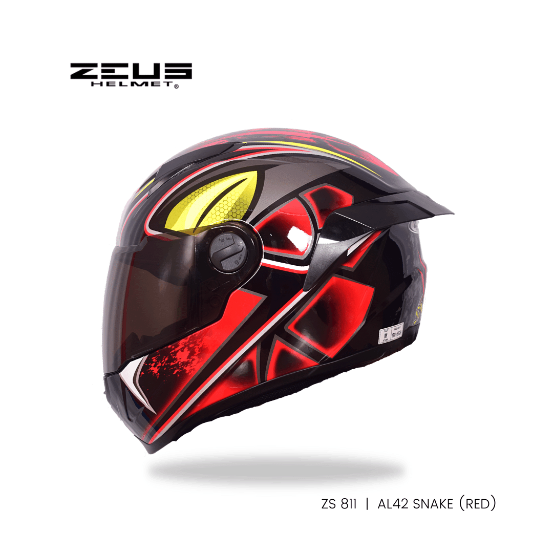 ZEUS ZS-811 AL 42 SNAKE HELMET – RED BLACK