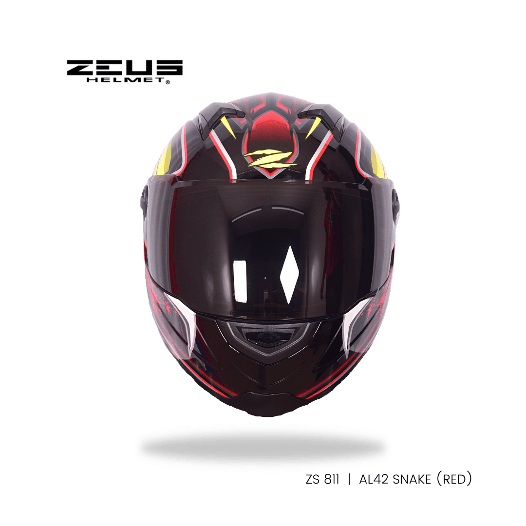 ZEUS ZS-811 AL 42 SNAKE HELMET – RED BLACK