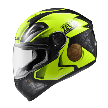 ZEUS ZS-811 BLACK AL39 FLUROESCENT YELLOW HELMET