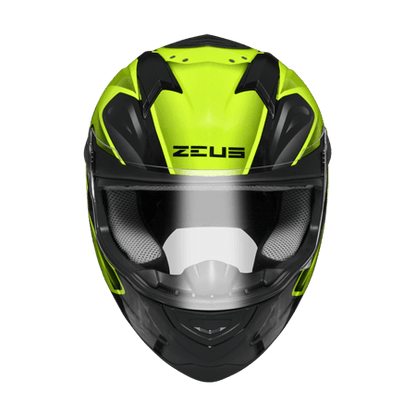 ZEUS ZS-811 BLACK AL39 FLUROESCENT YELLOW HELMET