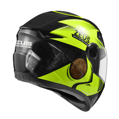 ZEUS ZS-811 BLACK AL39 FLUROESCENT YELLOW HELMET